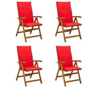 vidaXL Chaises de Jardin inclinables 4 pc Naturel Bois d'Acacia Massif