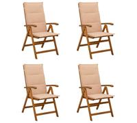 vidaXL Chaises de Jardin inclinables 4 pc Naturel Bois d'Acacia Massif