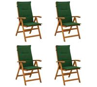 vidaXL Chaises de Jardin inclinables 4 pc Naturel Bois d'Acacia Massif