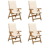 vidaXL Chaises de Jardin inclinables 4 pc Naturel Bois d'Acacia Massif