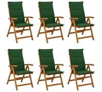 vidaXL Chaises de Jardin inclinables 6 pc Naturel Bois d'Acacia Massif