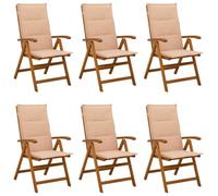 vidaXL Chaises de Jardin inclinables 6 pc Naturel Bois d'Acacia Massif