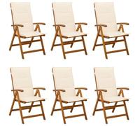 vidaXL Chaises de Jardin inclinables 6 pc Naturel Bois d'Acacia Massif