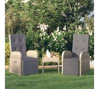 Chaises de jardin inclinables coussins lot de 2 Résine tressée