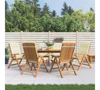 Vidaxl Chaises De Jardin Inclinables Et Coussins Lot De 6 Bois Teck