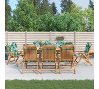 Vidaxl Chaises De Jardin Inclinables Et Coussins Lot De 8 Teck Solide