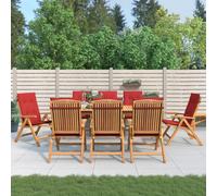 Vidaxl Chaises De Jardin Inclinables Et Coussins Lot De 8 Teck Solide