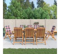 Vidaxl Chaises De Jardin Inclinables Et Coussins Lot De 8 Teck Solide