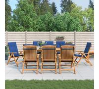 Vidaxl Chaises De Jardin Inclinables Et Coussins Lot De 8 Teck Solide