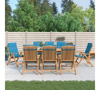 Vidaxl Chaises De Jardin Inclinables Et Coussins Lot De 8 Teck Solide