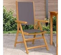vidaXL Chaises de jardin lot de 2 Anthracite bois acacia massif tissu pliables