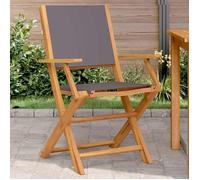 vidaXL Chaises de jardin lot de 2 anthracite bois acacia massif tissu, siège de jardin, assise extérieure, chaise pliable, 367670