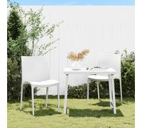 Vidaxl Chaises De Jardin Lot De 2 Blanc 50x46x80 Cm Polypropylène