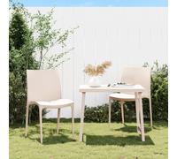 Vidaxl Chaises De Jardin Lot De 2 Crème 50x46x80 Cm Polypropylène