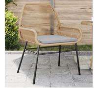 vidaXL Chaises de jardin lot de 2 et coussins marron rotin369096 G