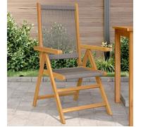 vidaXL Chaises de jardin 367655 – Lot de 2 gris, bois d'acacia et polypropylène, pliables