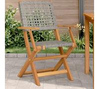 Vidaxl Chaises De Jardin Lot De 2 Gris Bois Massif D'acacia Et Rotin