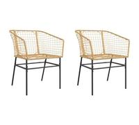 vidaXL Chaises de jardin 369099 – Lot de 2 marron en résine tressée