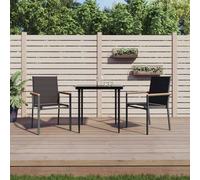 Vidaxl Chaises De Jardin Lot De 2 Noir 55x61,5x90cm Textilène Et Acier