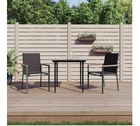 vidaXL Chaises de jardin Lot de 2 Noir 55x61,5x90 cm Textilène et acier