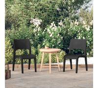 Vidaxl Chaises De Jardin Lot De 2 Polypropylène Anthracite Gris