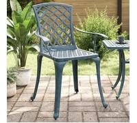 vidaXL Chaises de jardin lot de 2 vert aluminium coulé, siège de jardin, sièges d'extérieure, chaise d'extérieur, assise de 4002802