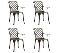 vidaXL Chaises de Jardin Lot de 4 Aluminium coulé Bronze