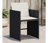 Vidaxl Chaises De Jardin Lot De 4 Avec Coussins Noir Résine Tressée