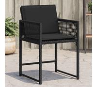 Vidaxl Chaises De Jardin Lot De 4 Avec Coussins Noir Résine Tressée