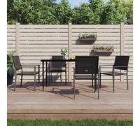 Vidaxl Chaises De Jardin Lot De 4 Noir 54x62,5x89 Cm Résine Tressée
