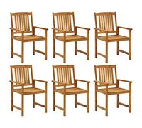 vidaXL Lot de 6 chaises de jardin non pliables Bois d'acacia massif H. 92 cm Marron