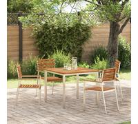 Vidaxl Chaises De Jardin Marron Naturel Et Argent Bois D'acacia Et Métal