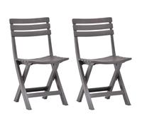vidaXL Chaises de jardin pliables 2 pcs Plastique Mocha