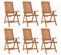 Chaises de jardin pliables 6 pcs Bois d'eucalyptus massif 3087345