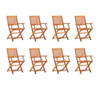 vidaXL Chaises de jardin pliables 8 pcs, Bois d'eucalyptus massif