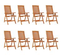 Vidaxl Chaises De Jardin Pliables 8 Pcs Bois D'eucalyptus Massif