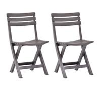 vidaXL Chaises de jardin pliables – 2 pcs, plastique, Mocha