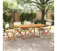 Vidaxl Chaises De Jardin Pliables Lot De 4 Blanc Crème Tissu