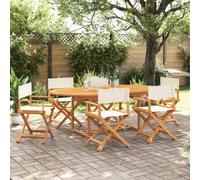 Vidaxl Chaises De Jardin Pliables Lot De 6 Blanc Crème Tissu