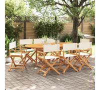 Vidaxl Chaises De Jardin Pliables Lot De 8 Blanc Crème Tissu