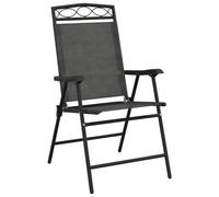 vidaXL Chaises de jardin pliables en acier et textilène – Lot de 8