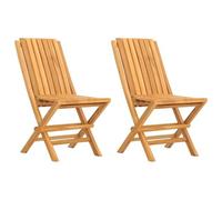 vidaXL Chaises de Jardin Pliantes 2 pcs 47x47x89 cm Bois Massif Teck, Chaise de Jardin, Chaise d'extérieur, siège d'extérieur, siège de Jardin