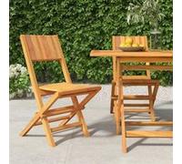 Chaises de jardin pliantes lot de 2 47x61x90cm bois massif teck