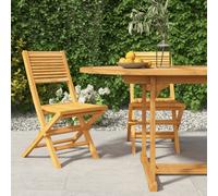 Vidaxl Chaises De Jardin Pliantes 2 Pcs 47x62x90 Cm Bois Massif Teck