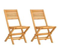 vidaXL Chaises de Jardin Pliantes 2 pcs 47x62x90 cm Bois Massif Teck, Chaise de Jardin, Chaise d'extérieur, siège d'extérieur, siège de Jardin