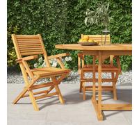 Vidaxl Chaises De Jardin Pliantes 2 Pcs 55x62x90 Cm Bois Massif Teck