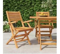 vidaXL Chaises de jardin pliantes 2 pcs 55x62x90 cm bois massif teck 362762
