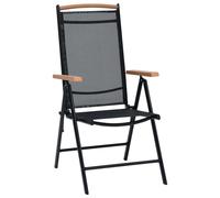 vidaXL Chaises de jardin pliables 2 pcs aluminium et textilène noir 41732