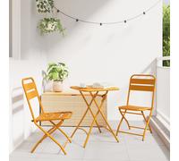 Vidaxl Chaises De Jardin Pliantes 2 Pièces Jaune Moutarde 42x52x82 Cm Acier Thermolaqué