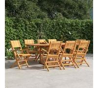 vidaXL Chaises de jardin pliantes 8 pcs 55x61x90 cm bois massif teck 3155063 Jaune G